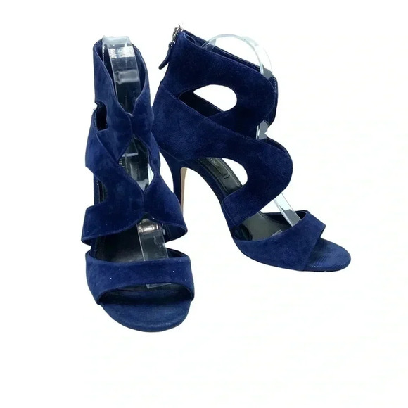 White House Black Market WHBM strappy suede Katia Caged High Heel shoe s… - Picture 1 of 7